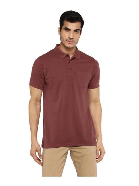 red chief maroon regular fit polo t-shirt