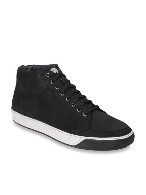 red chief men's black ankle high sneakers