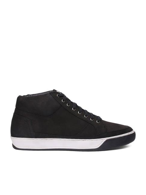 red chief men's black ankle high sneakers