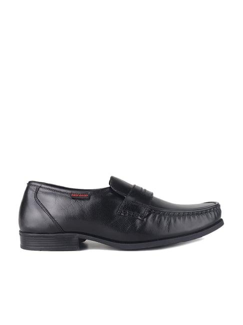 red chief men's black formal loafers
