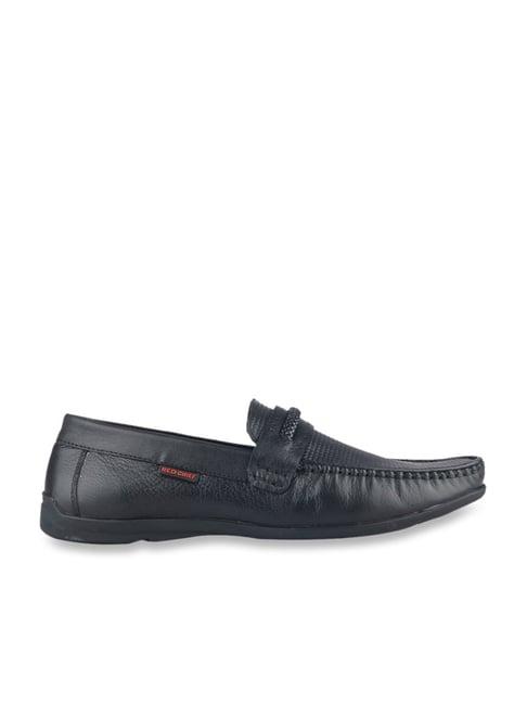 red chief men's black formal loafers