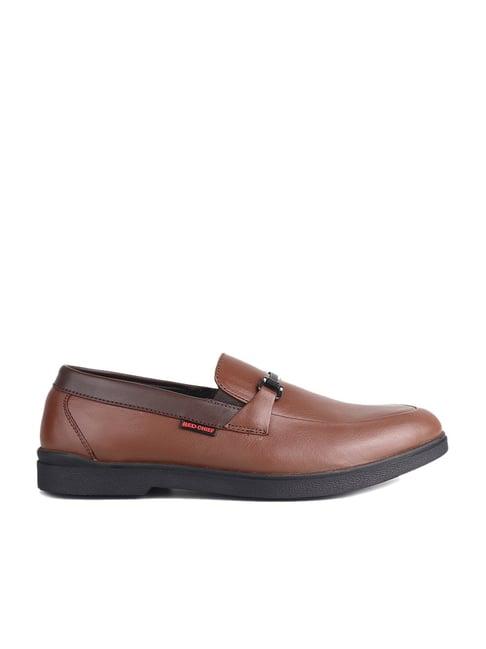 red chief men's brown formal loafers