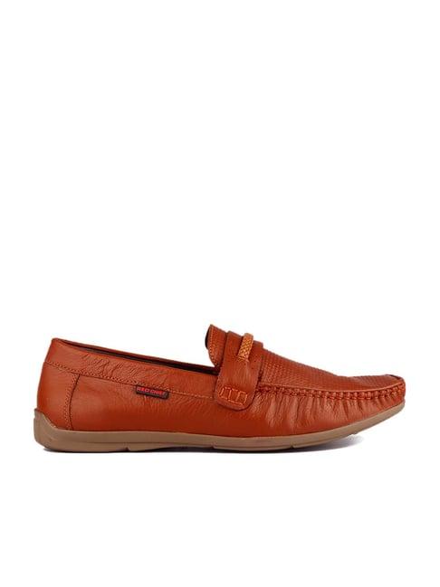 red chief men's brown formal loafers