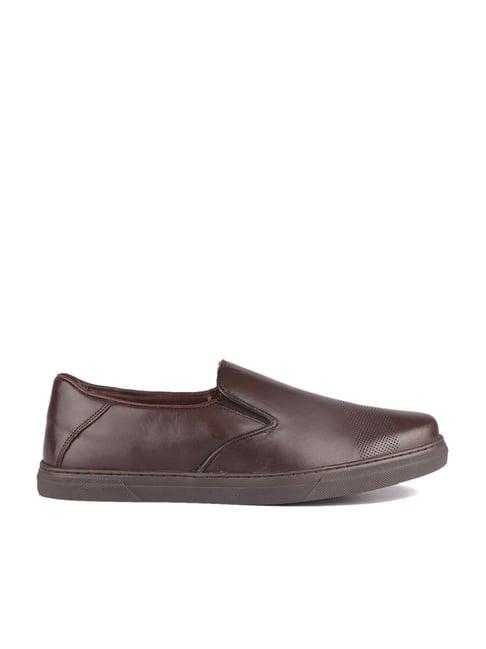 red chief men's brown formal loafers