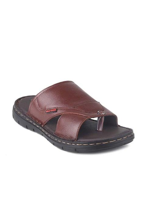 red chief men's brown thong sandals