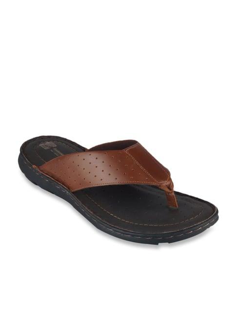 red chief men's brown thong sandals