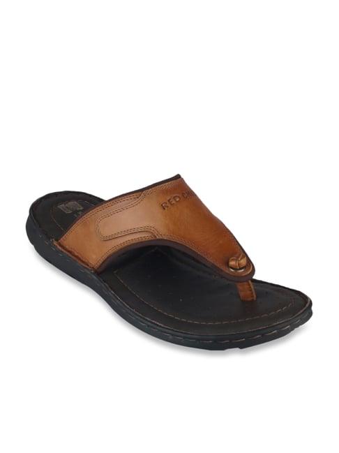 red chief men's brown thong sandals