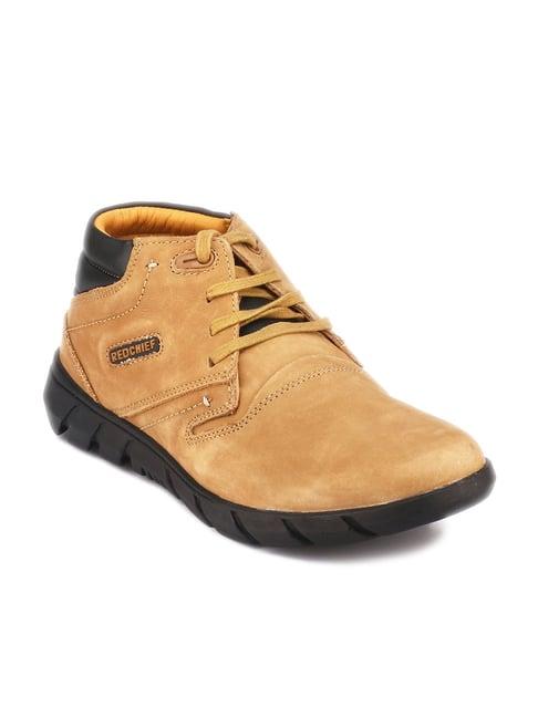red chief men's camel derby boots