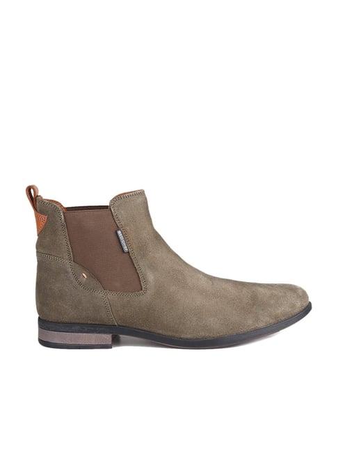 red chief men's olive casual boots