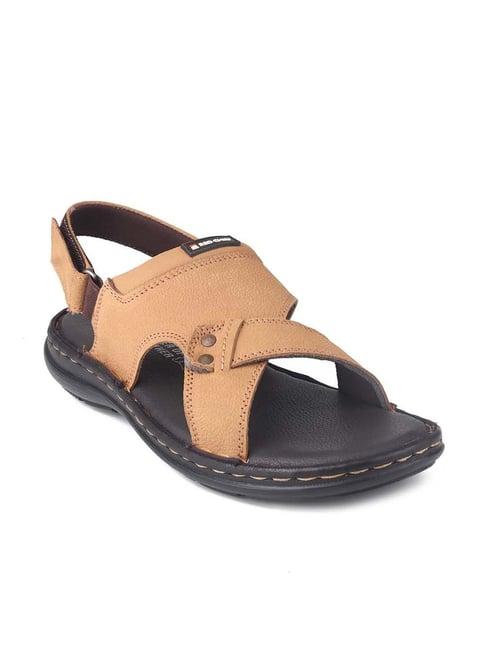 red chief men's rust back strap sandals