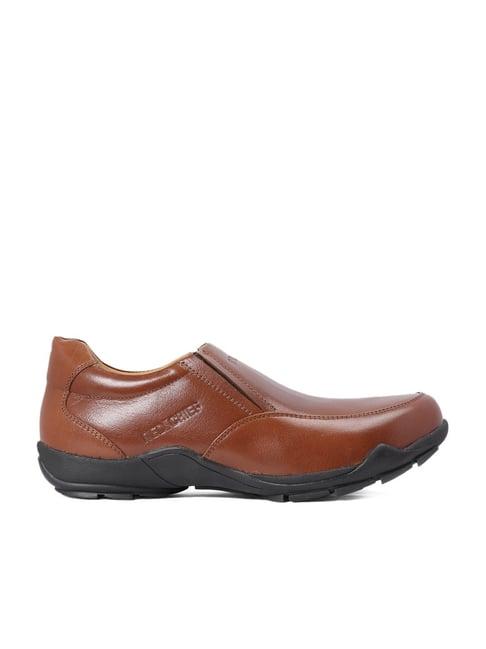 red chief men's tan casual loafers