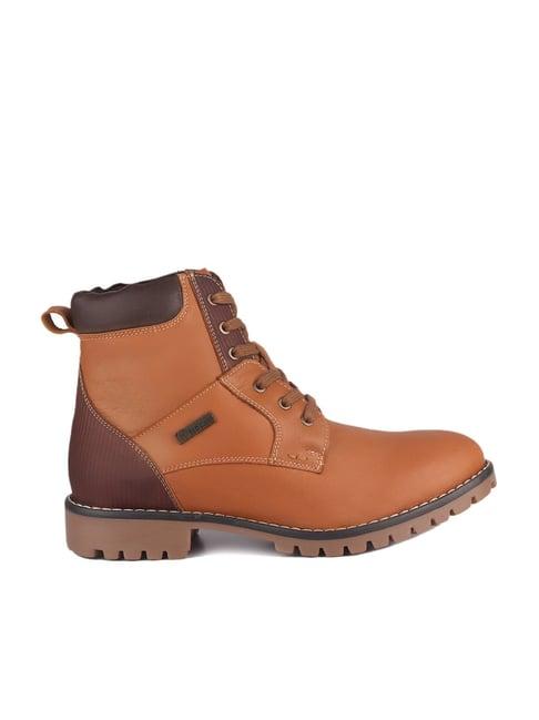 red chief men's tan derby boots