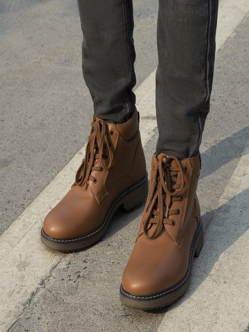 red chief men's tan derby boots