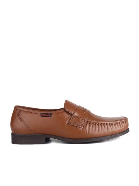 red chief men's tan formal loafers