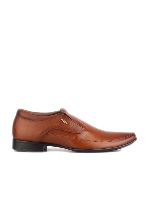 red chief men's tan formal slip-ons