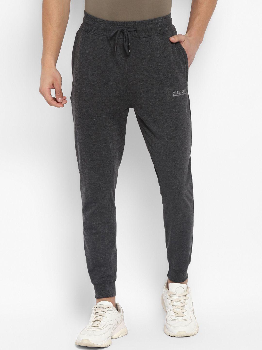 red chief men black  solid cotton joggers