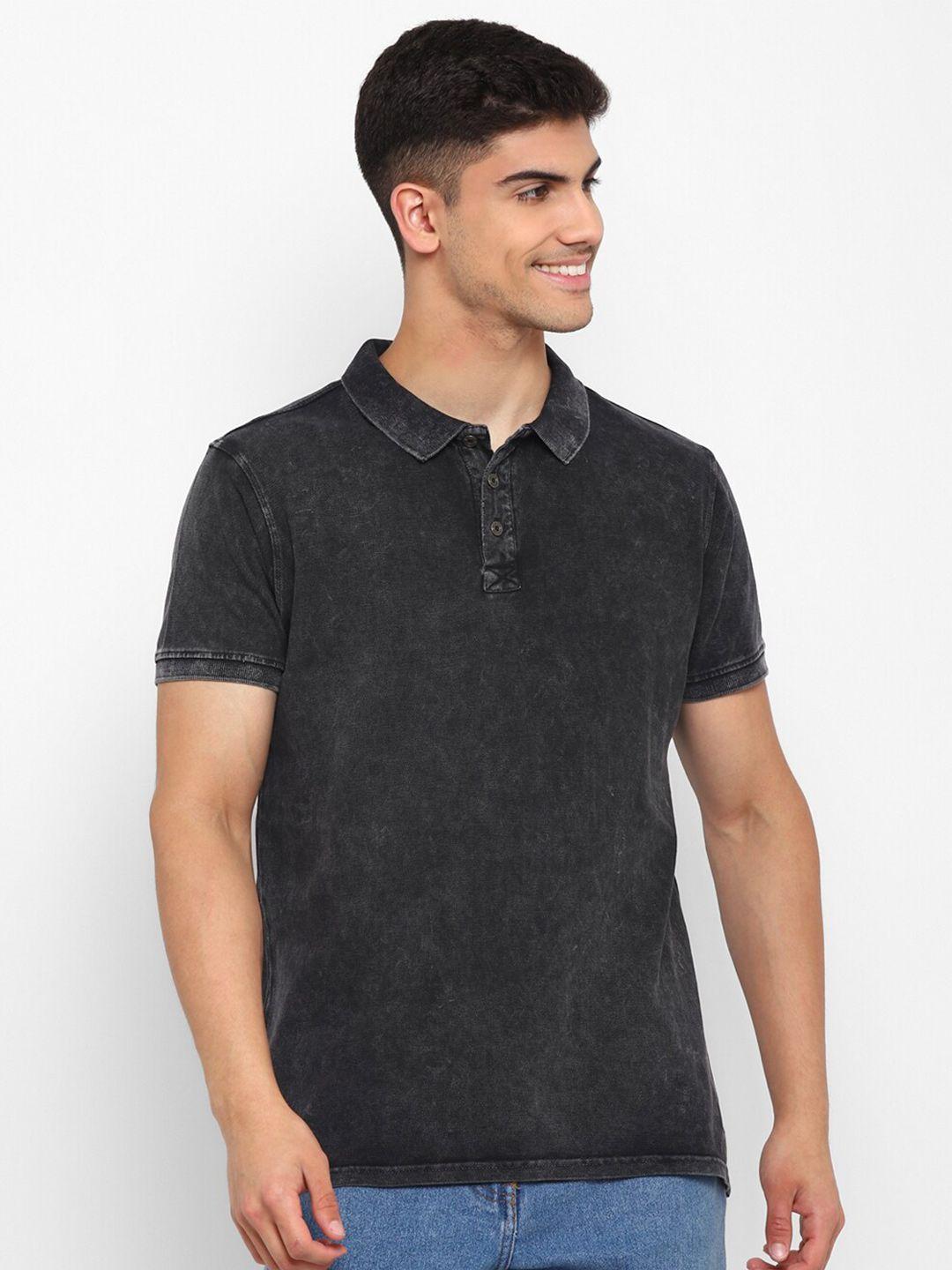 red chief men black polo collar pockets t-shirt