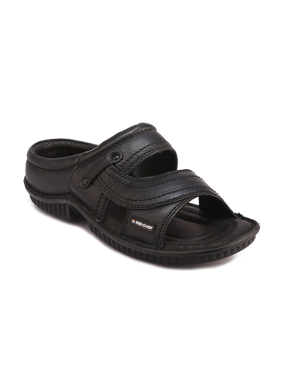 red chief men black slip-on flip flops