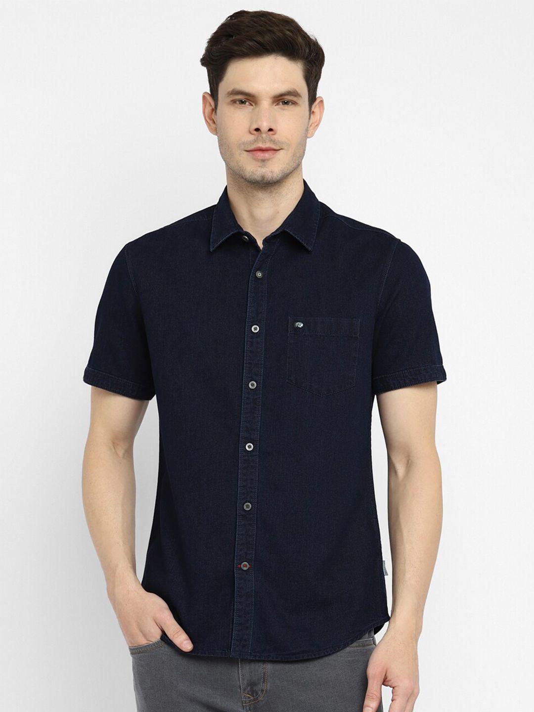 red chief men blue slim fit casual shirt
