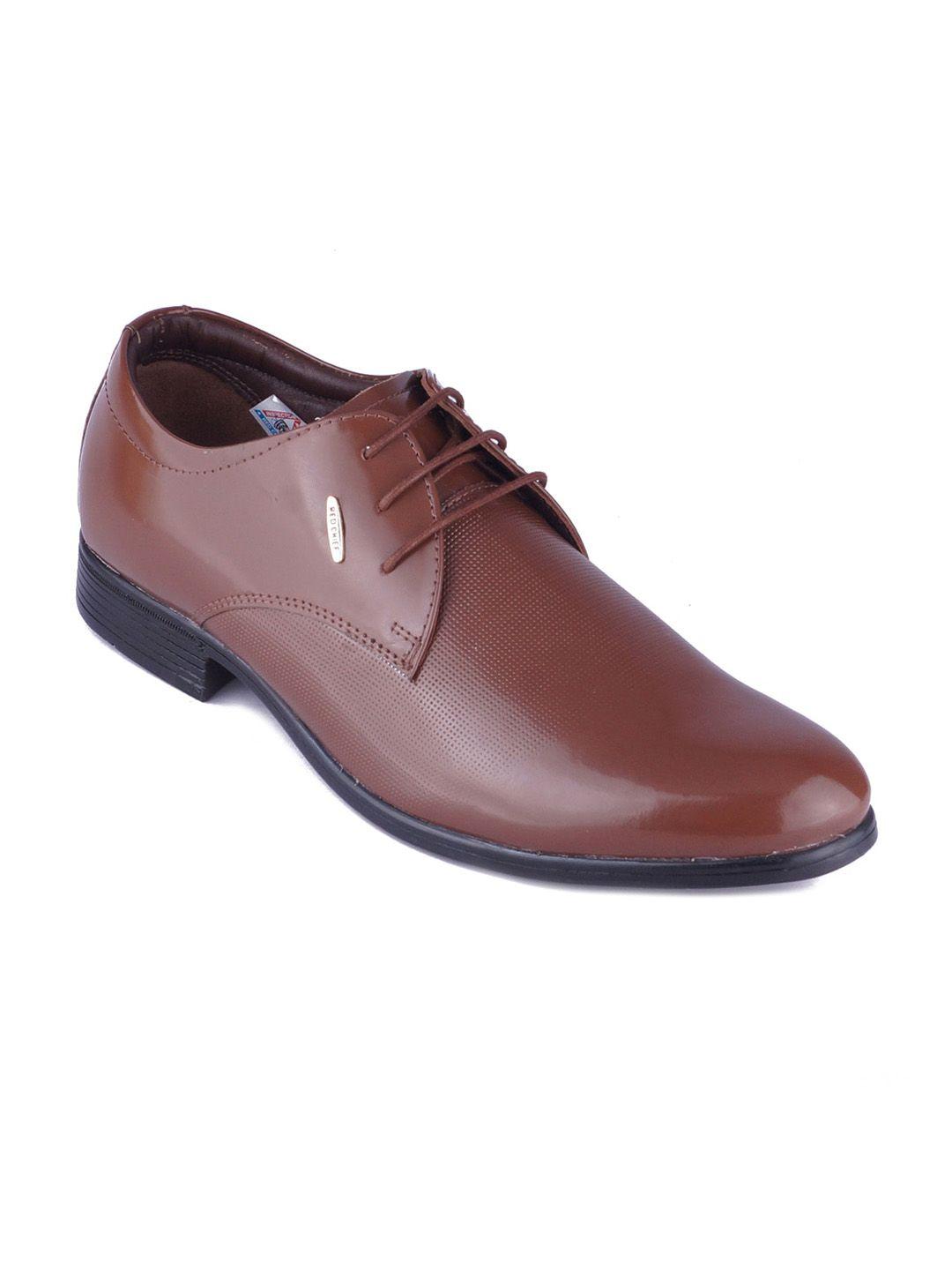 red chief men brown leather formal shoes