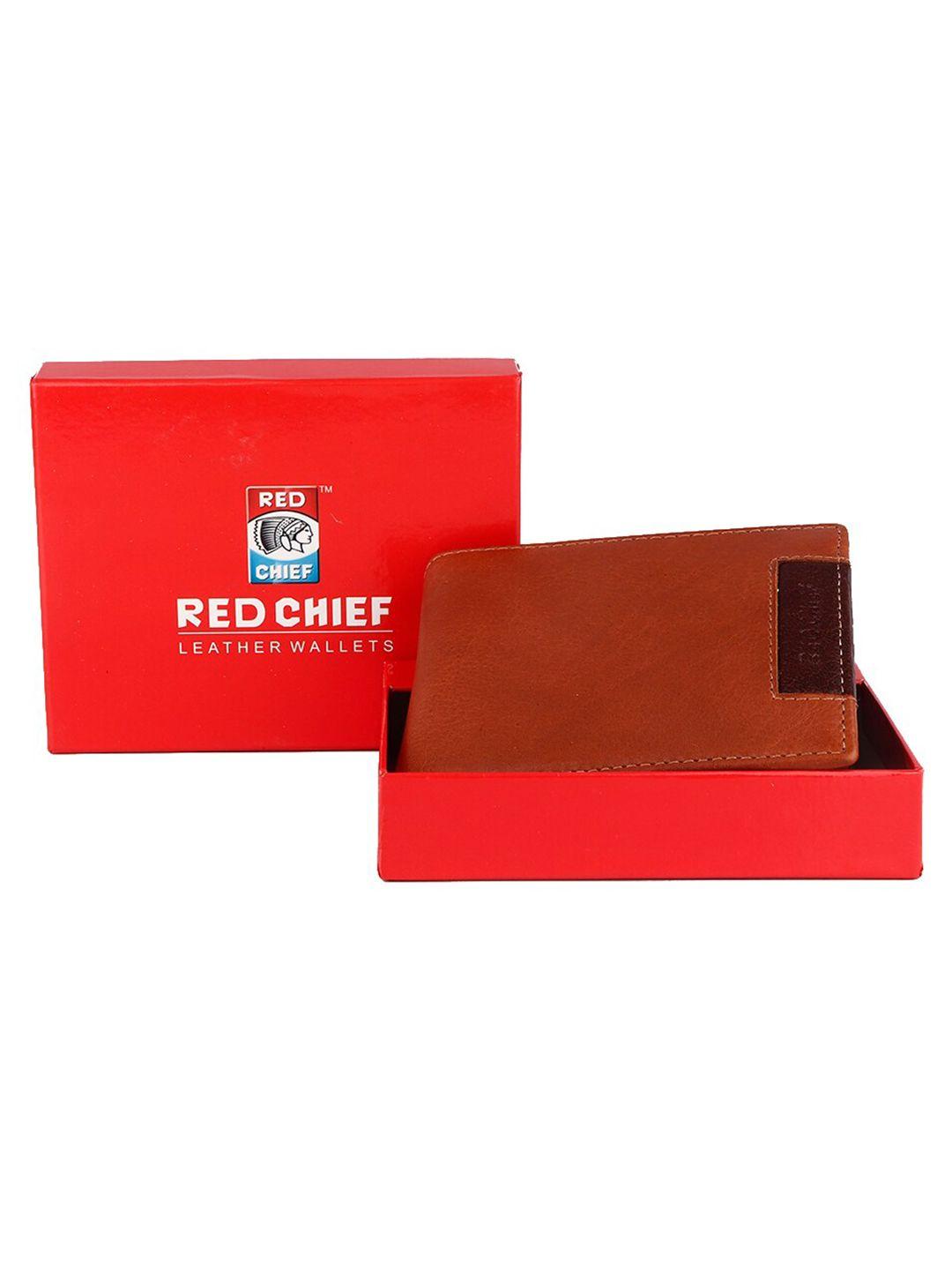 red chief men brown leather two fold wallet