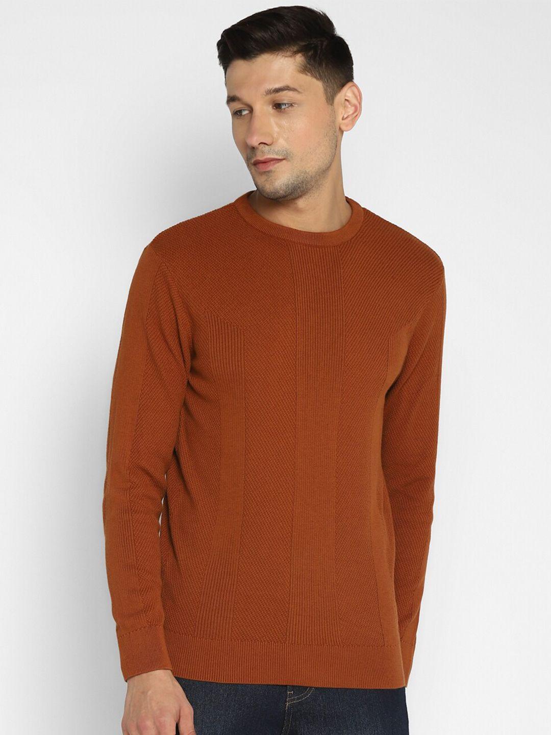 red chief men brown solid pullover sweater