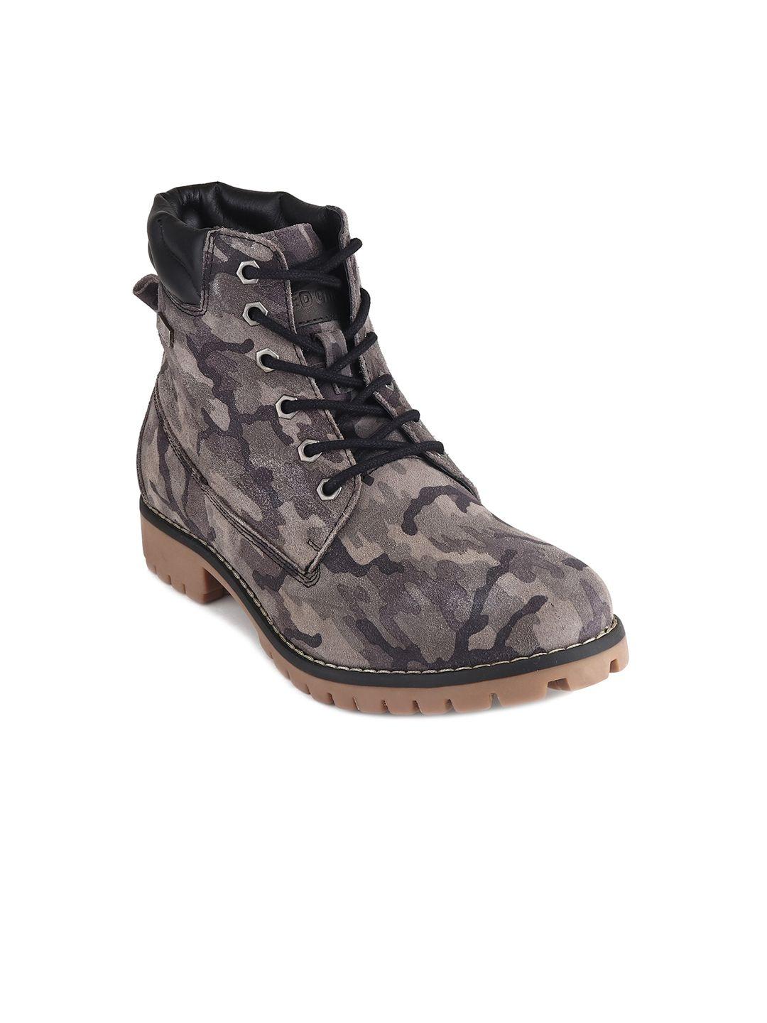 red chief men camouflage printed leather mid-top regular boots