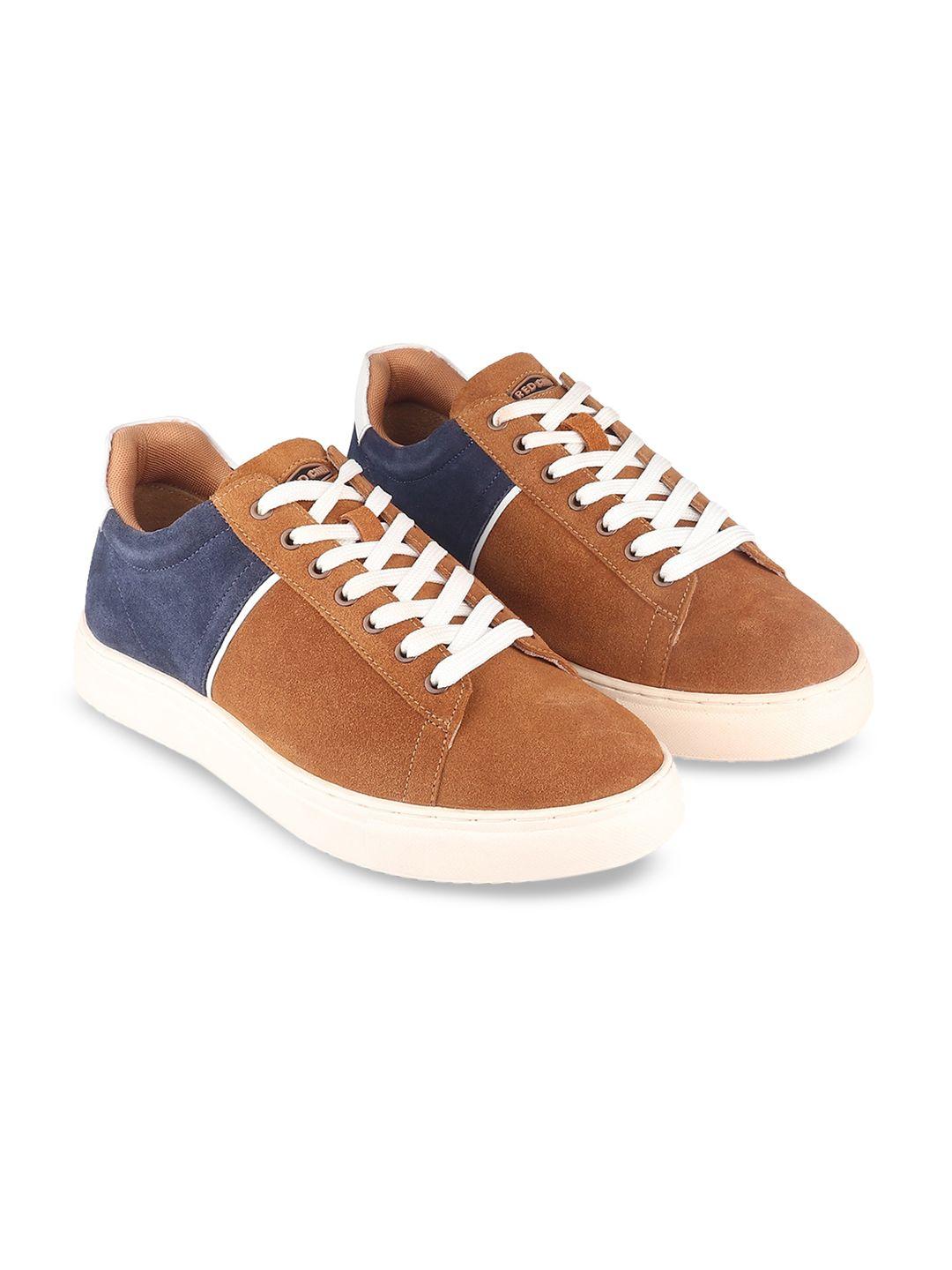 red chief men colourblocked leather sneakers