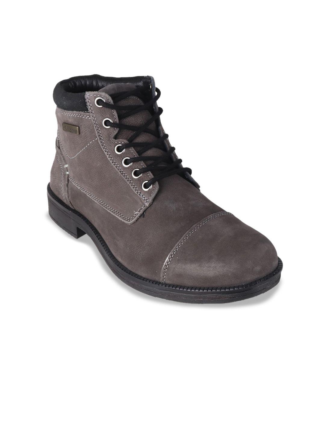 red chief men grey casual block-heeled boots