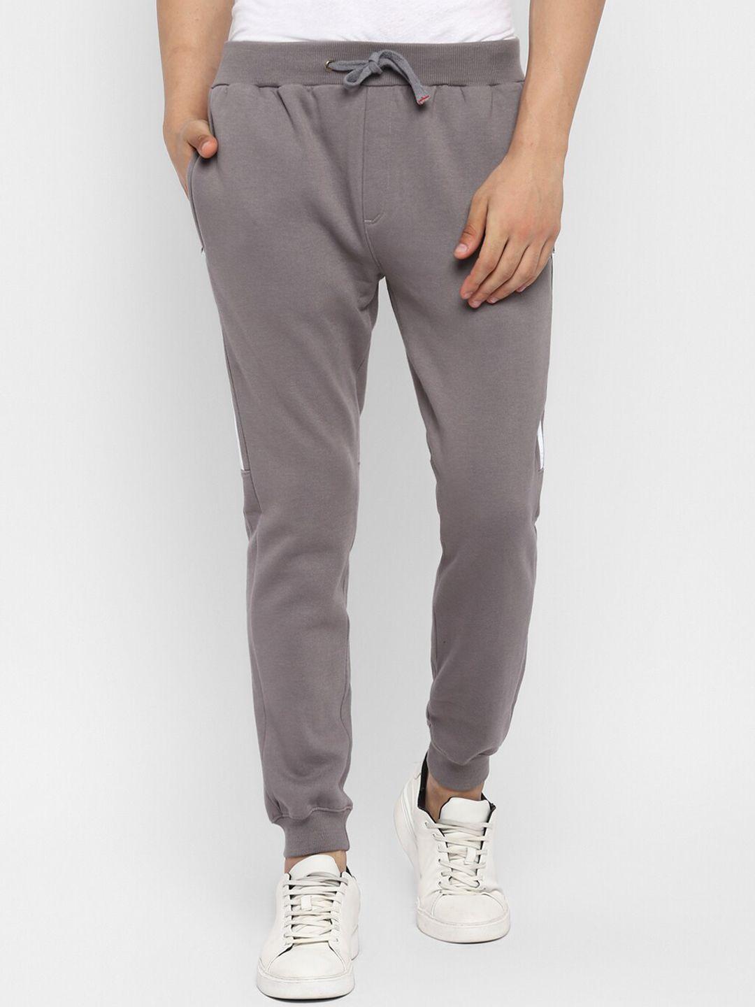 red chief men grey solid cotton track pants