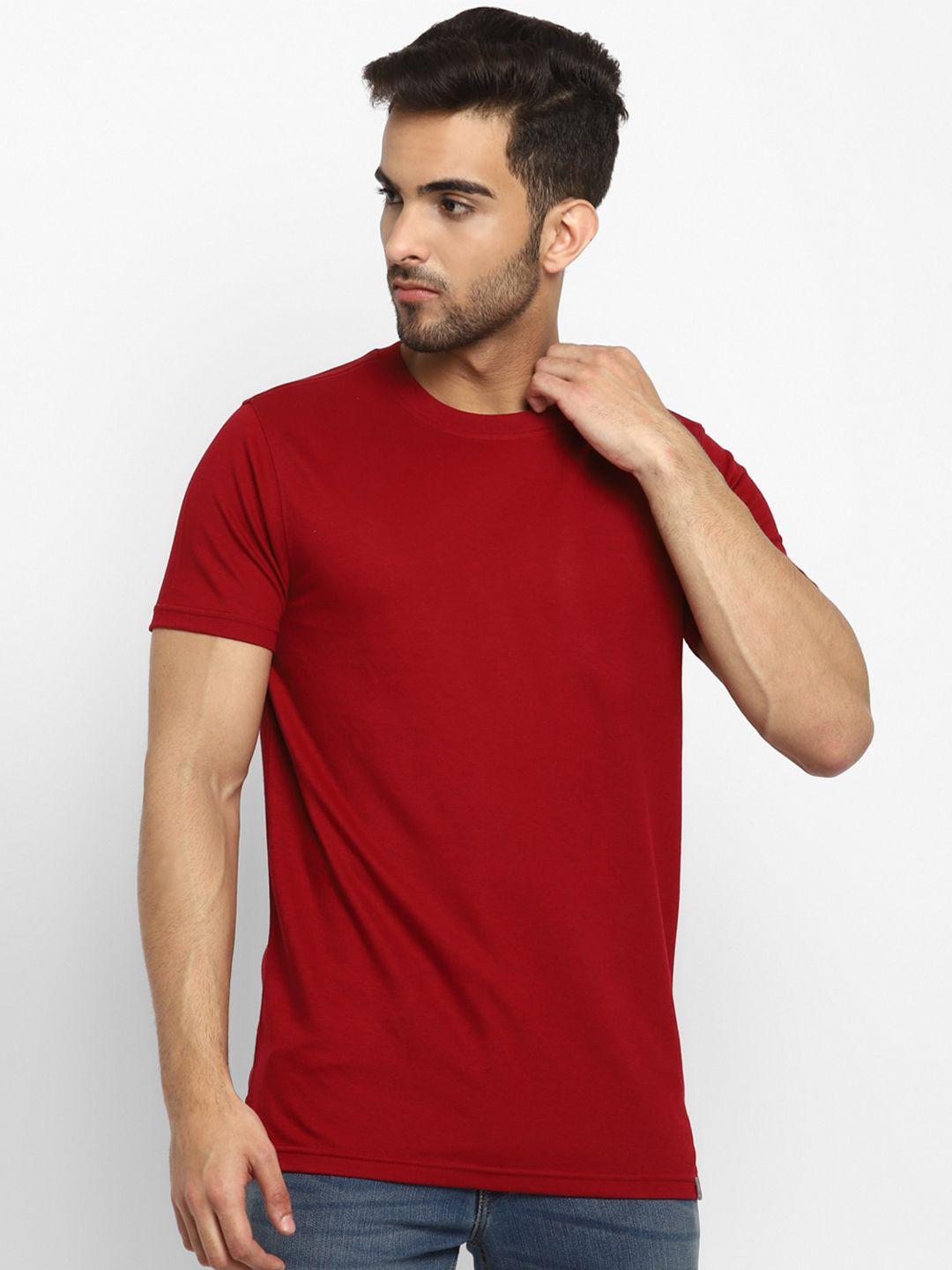 red chief men maroon pockets t-shirt