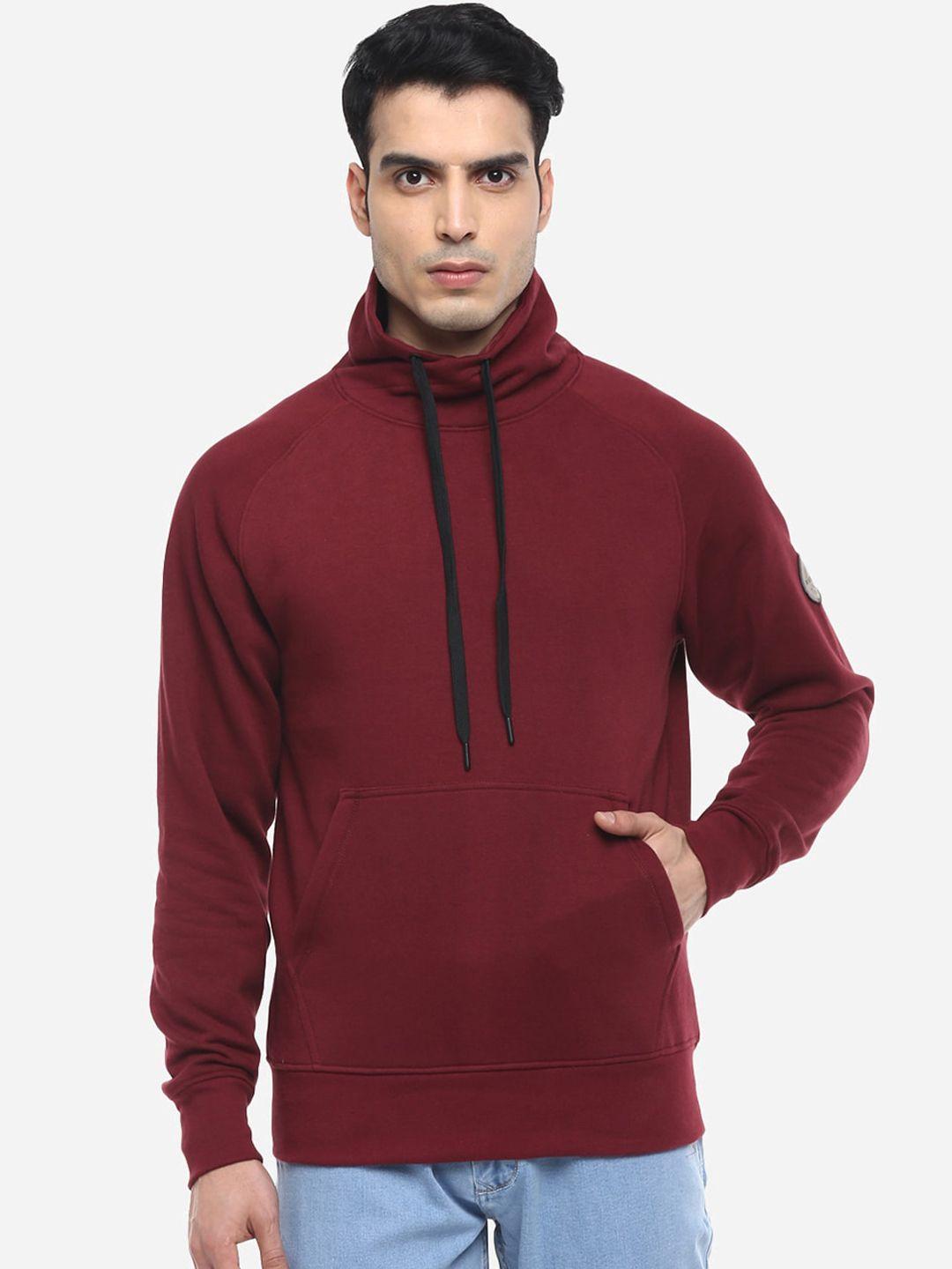 red chief men maroon solid sweatshirt