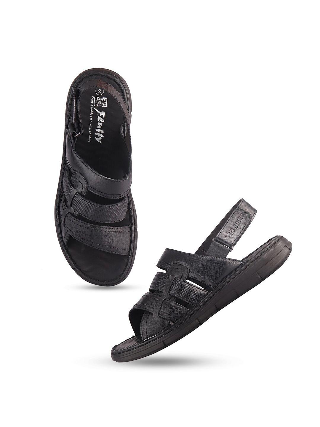 red chief men open toe leather comfort sandals