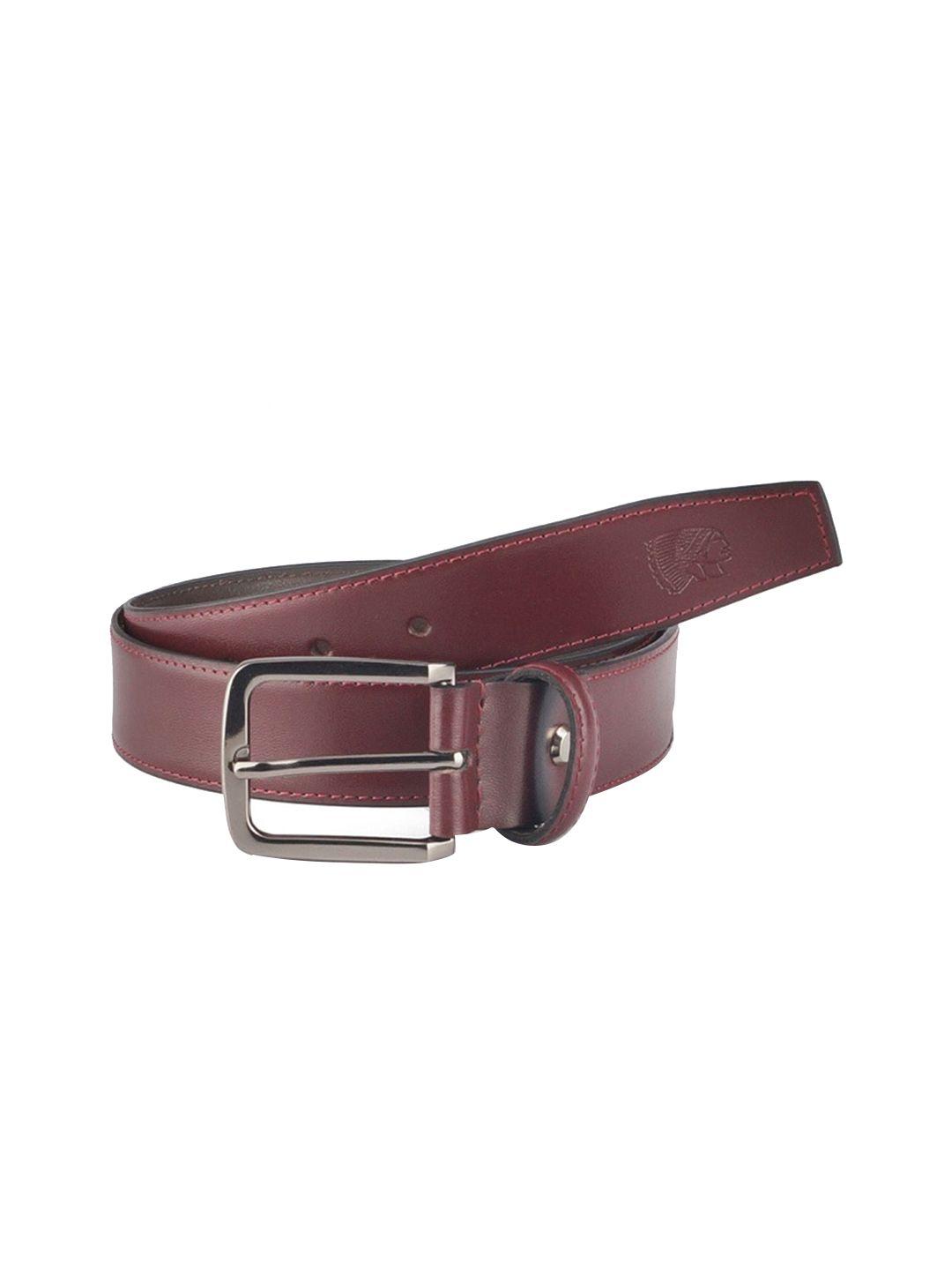 red chief men red leather solid belt