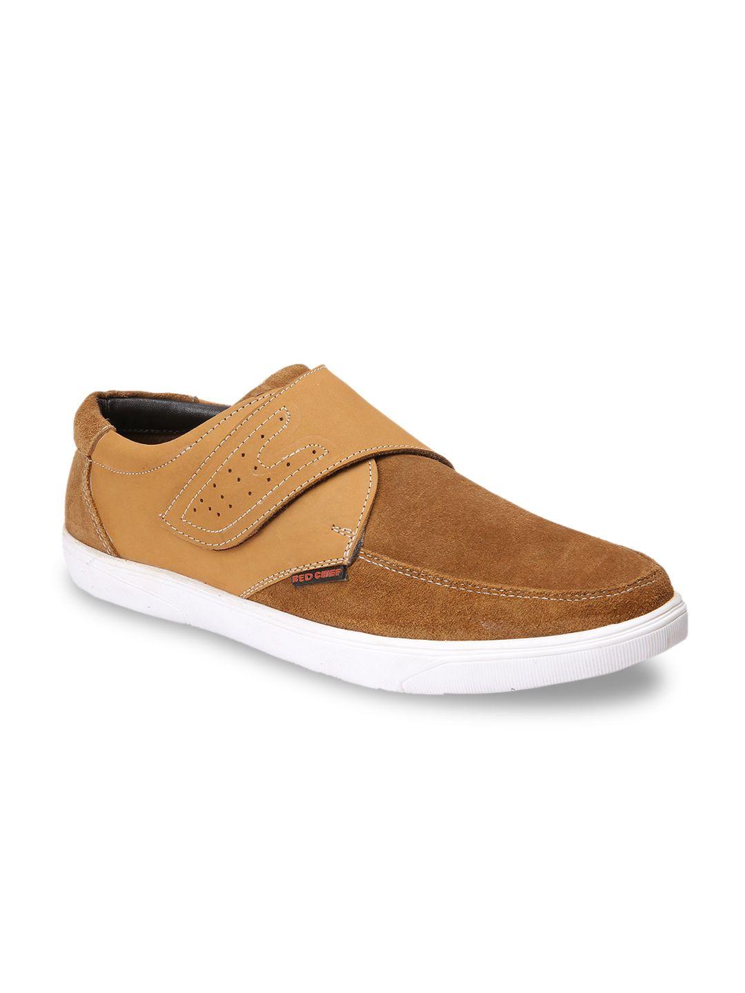 red chief men rust brown slip-on leather sneakers
