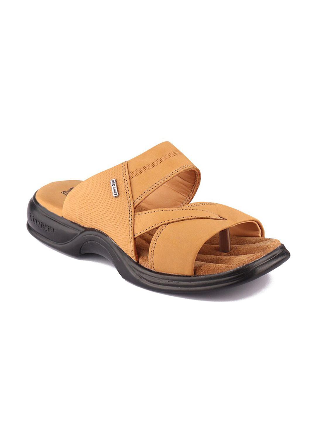 red chief men rust leather comfort sandals