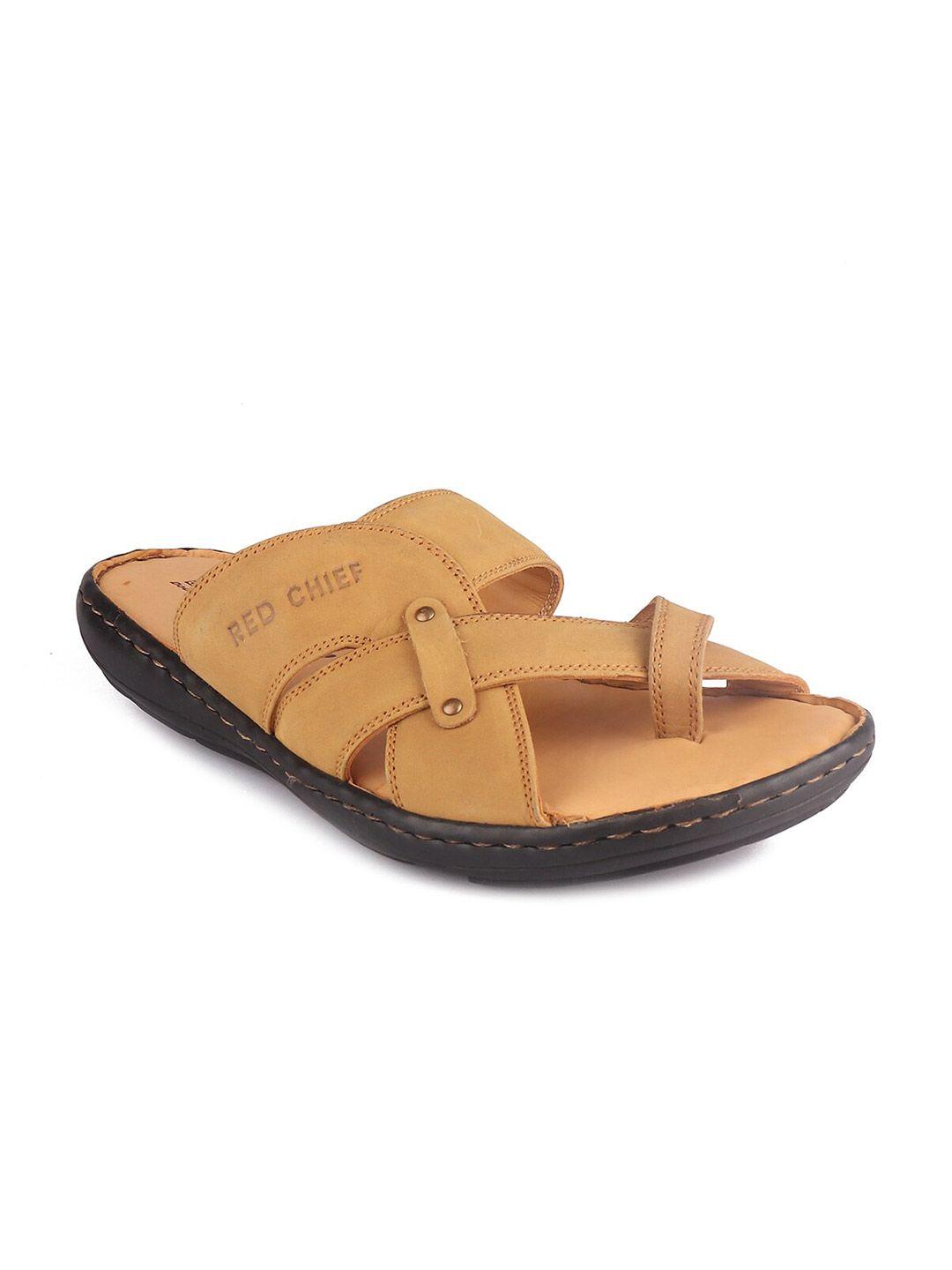 red chief men rust leather comfort sandals