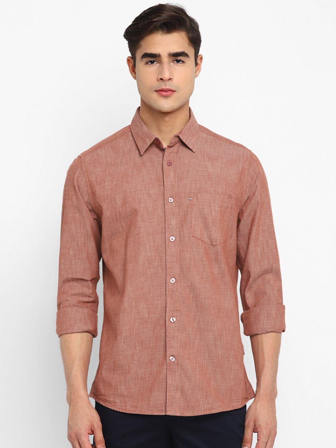 red chief men slim fit cotton casual shirt