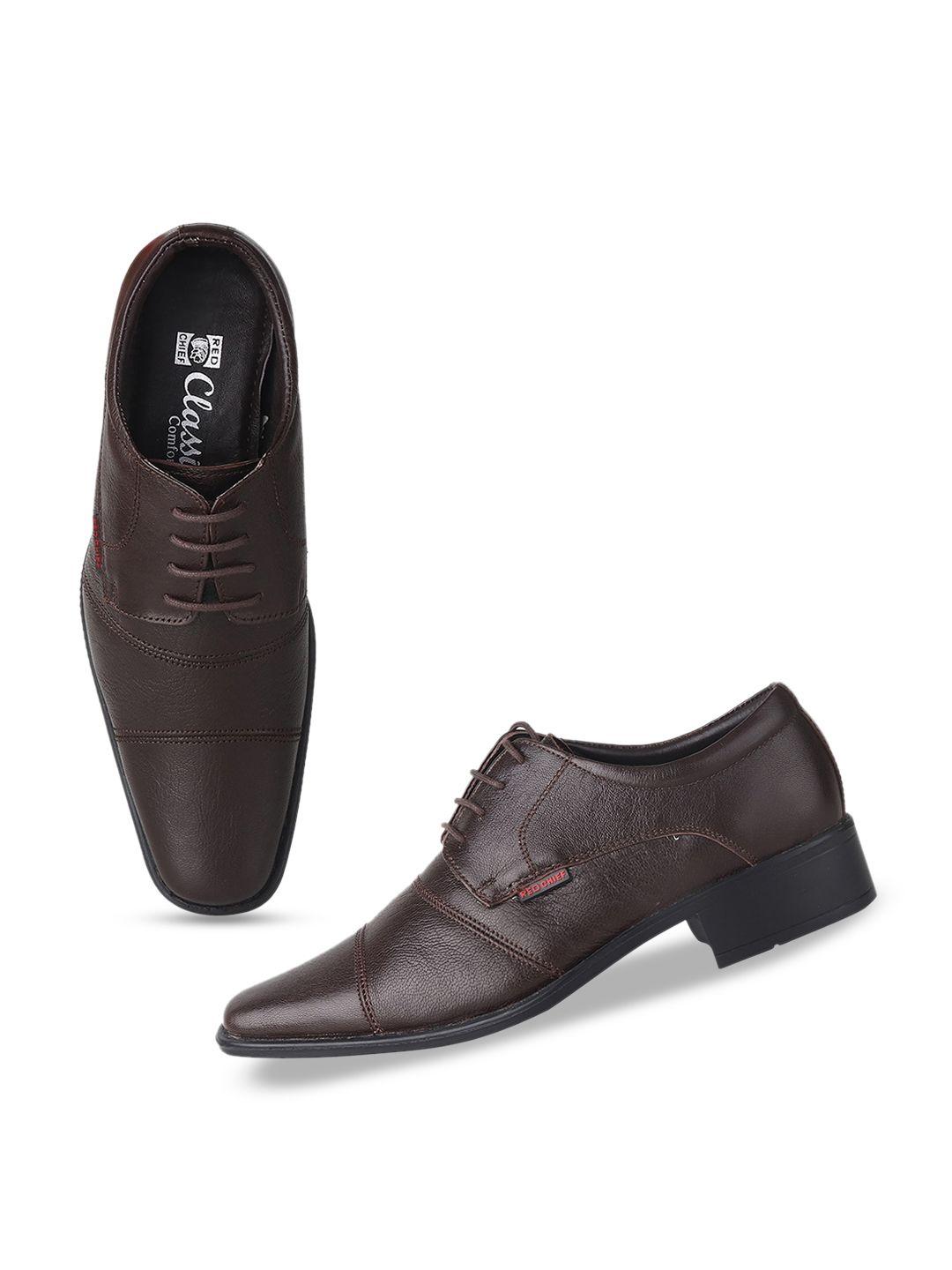 red chief men square toe textured leather formal derbys