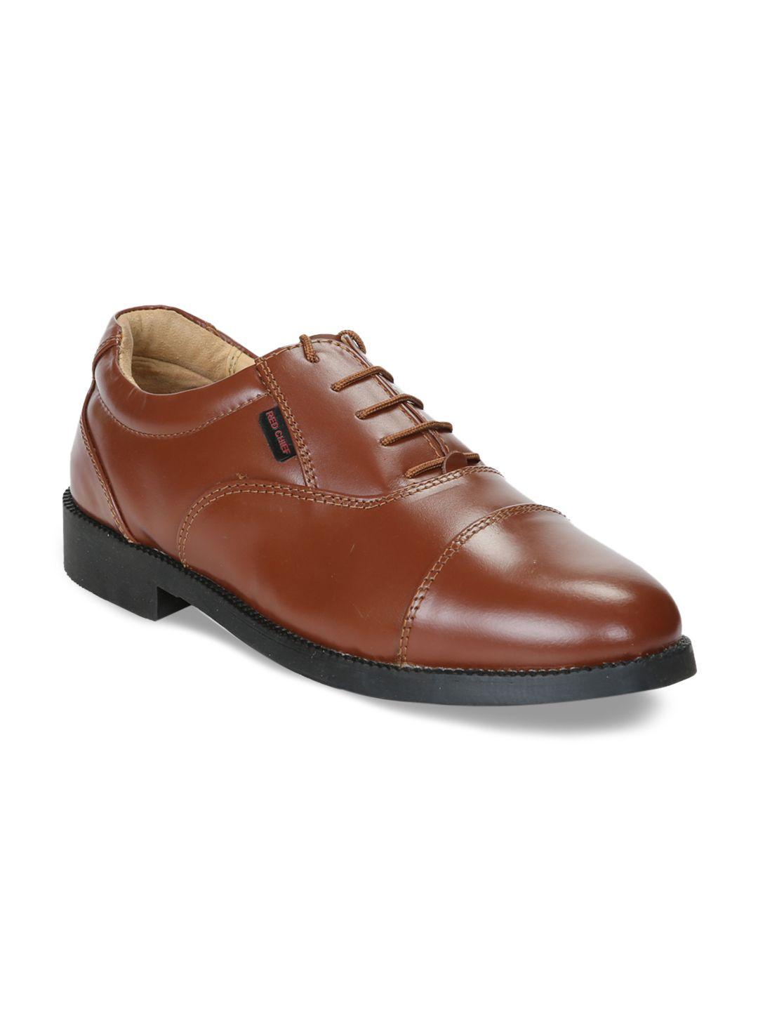 red chief men tan brown leather formal oxfords