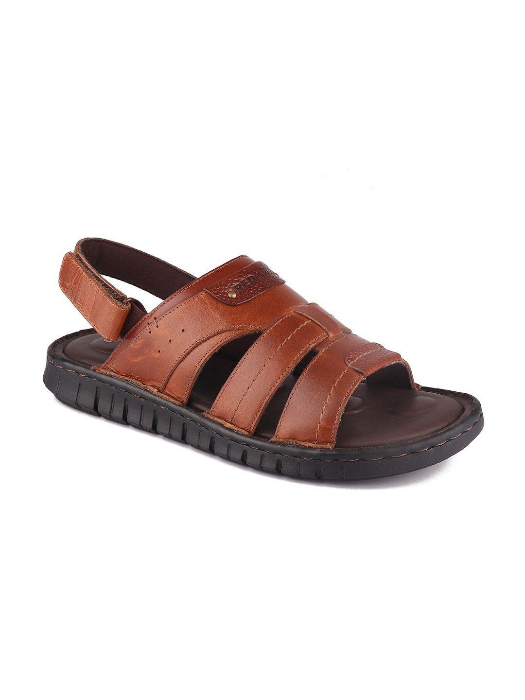 red chief men tan leather comfort sandals