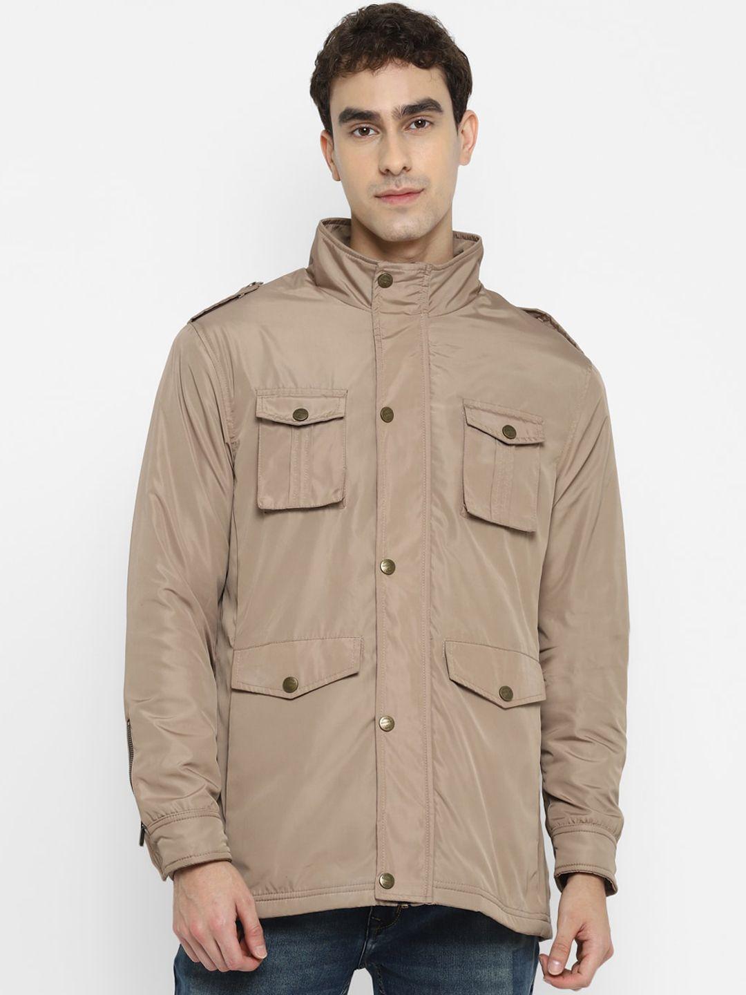 red chief men tan water resistant longline tailored jacket