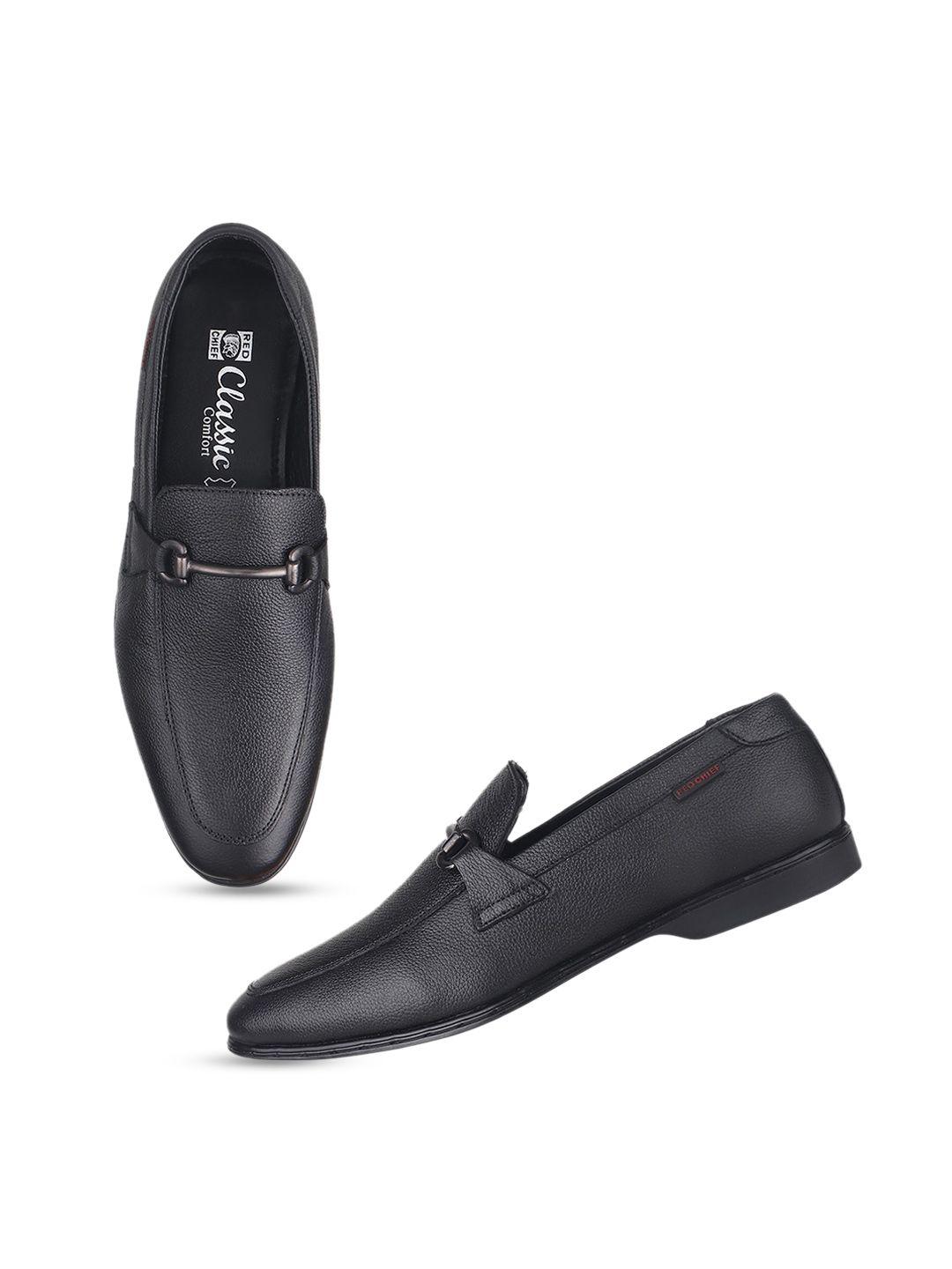 red chief men textured leather lightweight formal loafers