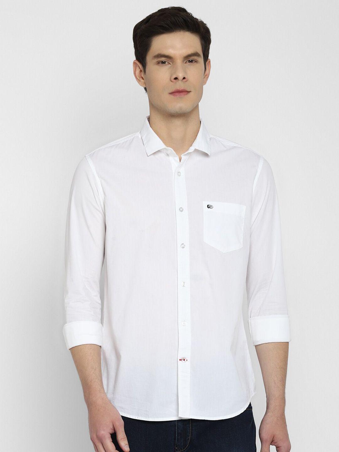 red chief men white slim fit casual shirt