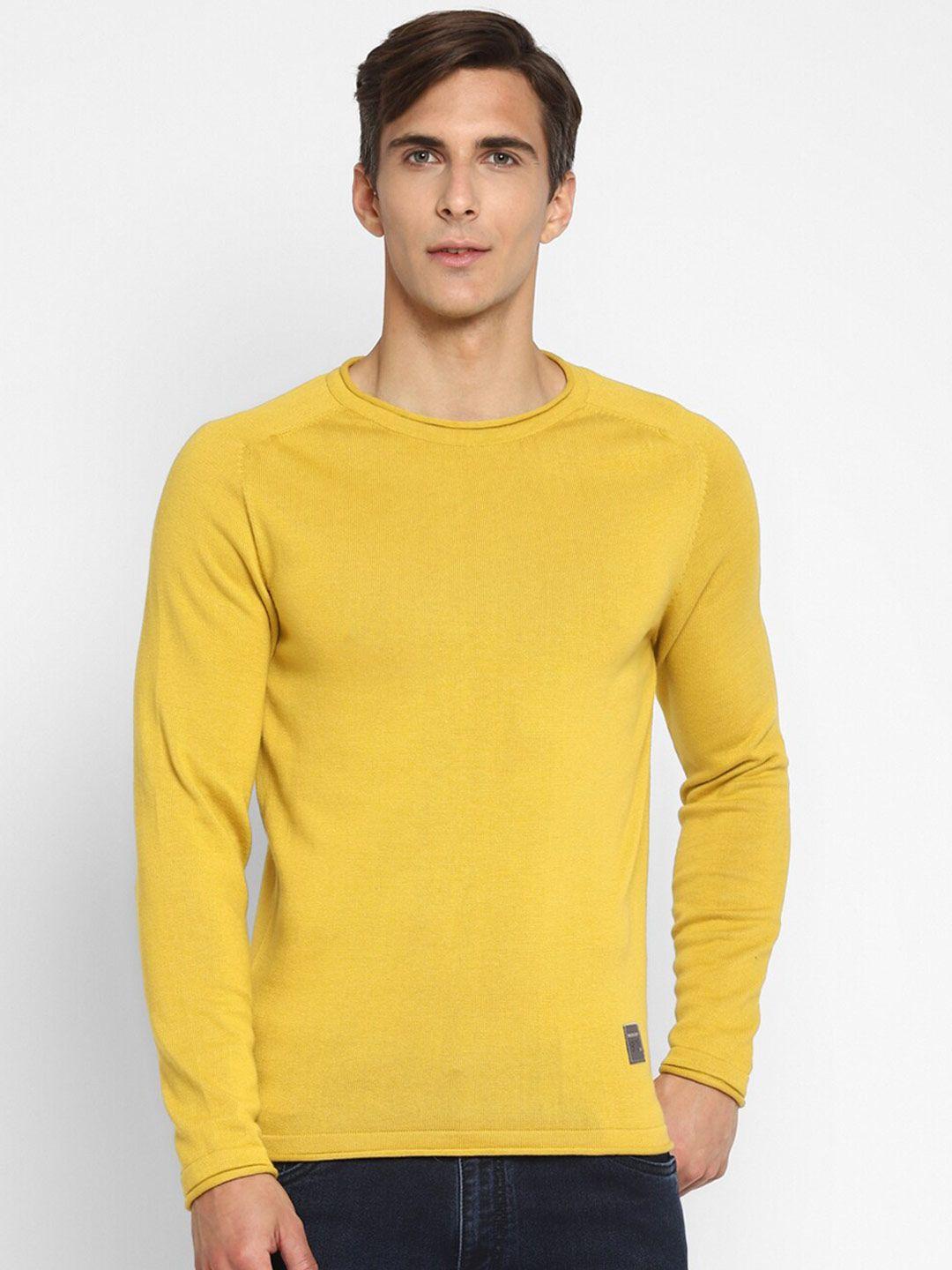 red chief men yellow cotton pullover sweater