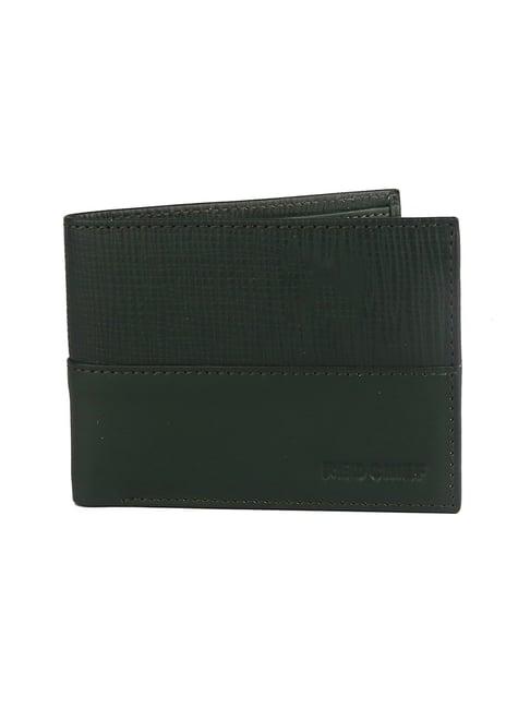 red chief olive leather bi-fold wallet for men
