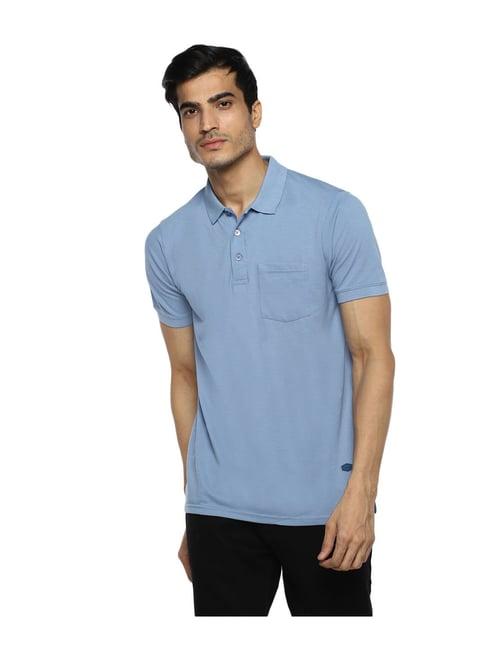 red chief sky blue regular fit polo t-shirt