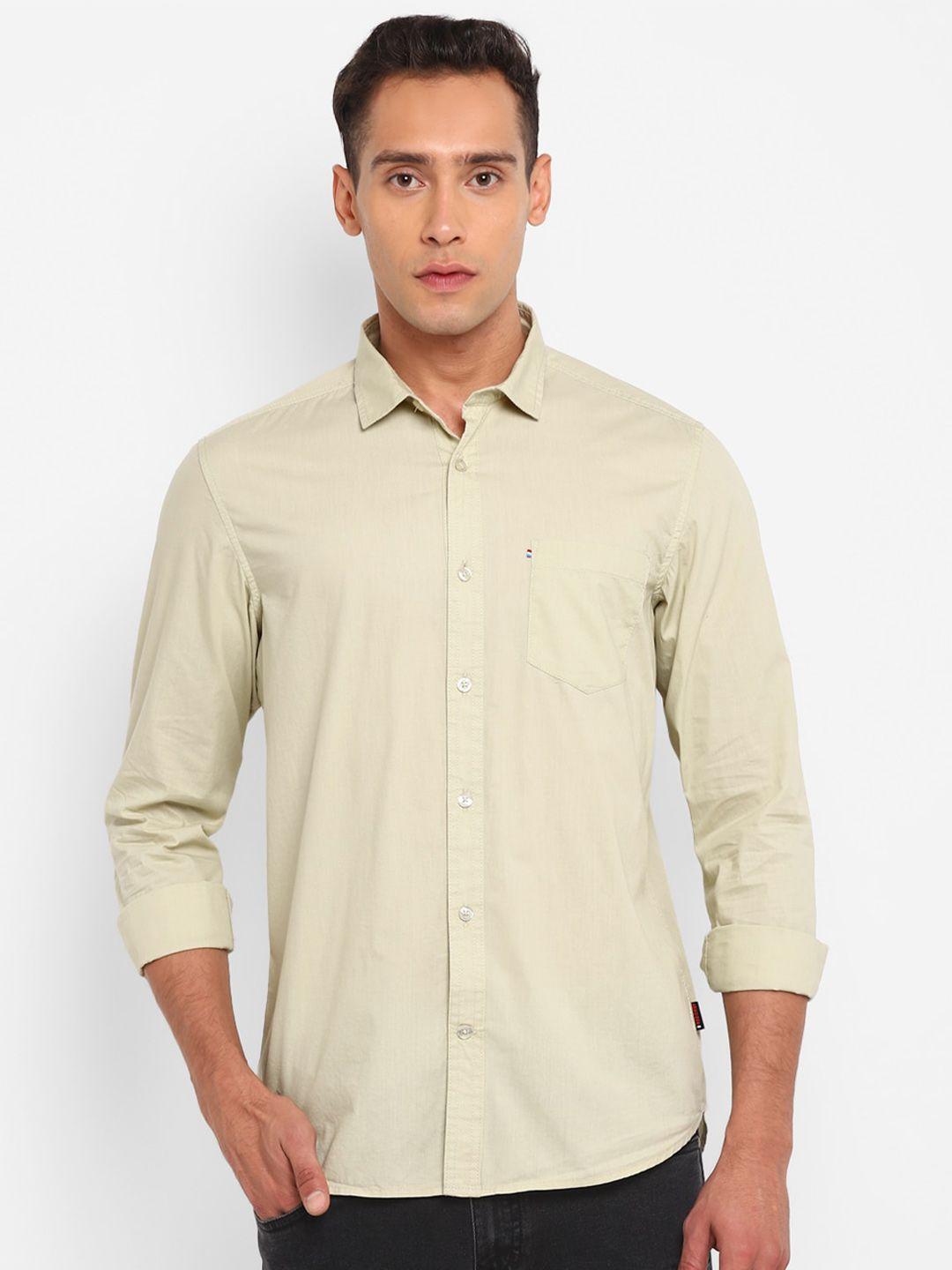 red chief slim fit cotton casual shirt