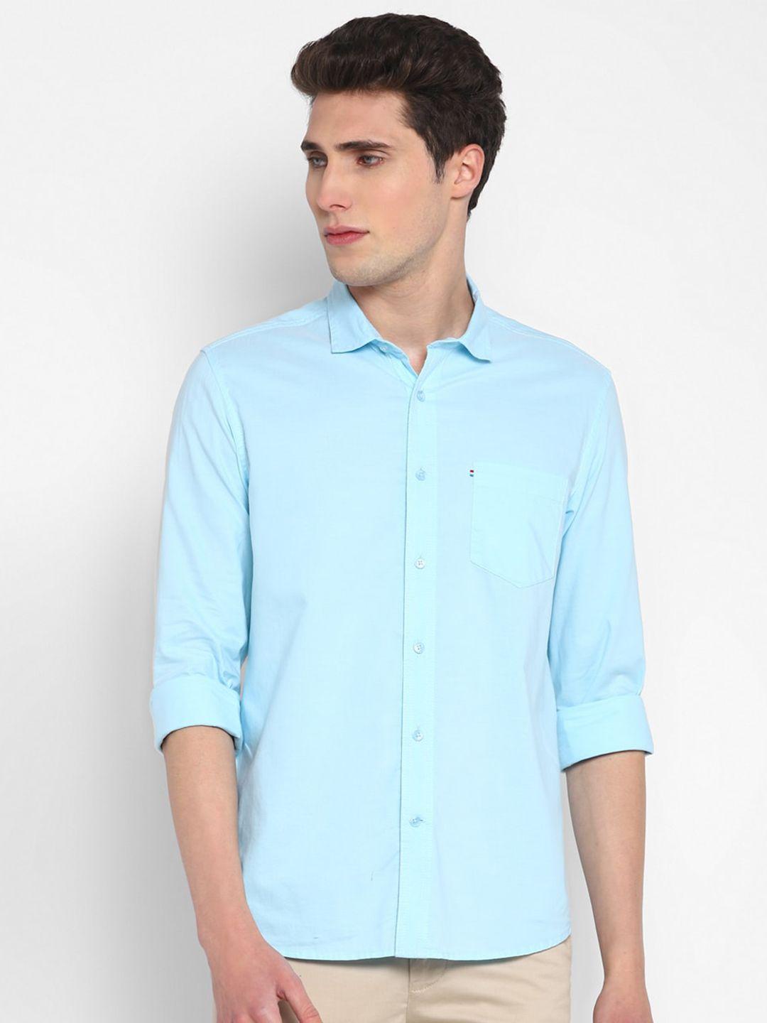 red chief slim fit spread collar cotton casual shirt