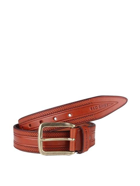 red chief tan leather waist belt for men